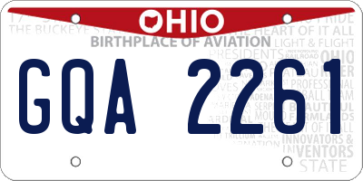OH license plate GQA2261