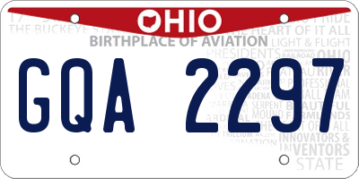 OH license plate GQA2297