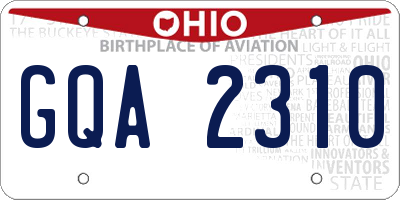 OH license plate GQA2310