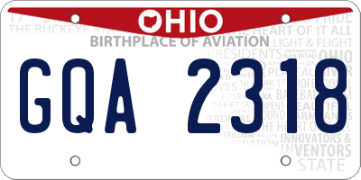 OH license plate GQA2318