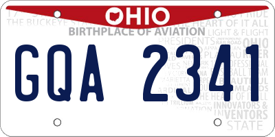 OH license plate GQA2341