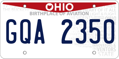 OH license plate GQA2350