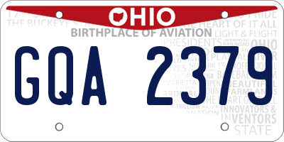 OH license plate GQA2379