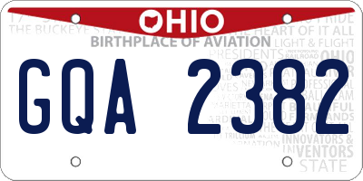 OH license plate GQA2382