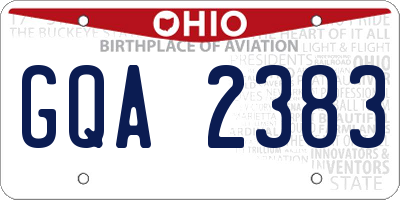 OH license plate GQA2383