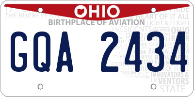 OH license plate GQA2434