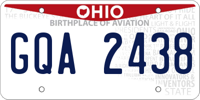 OH license plate GQA2438
