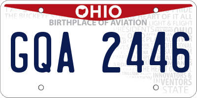 OH license plate GQA2446