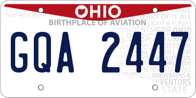 OH license plate GQA2447