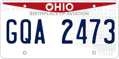 OH license plate GQA2473