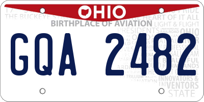 OH license plate GQA2482