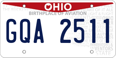 OH license plate GQA2511