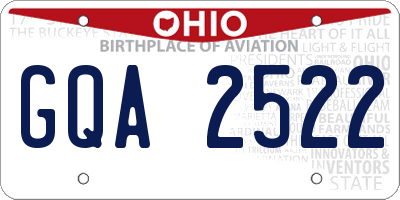 OH license plate GQA2522