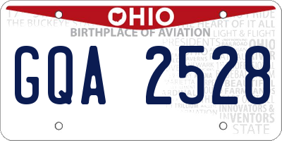 OH license plate GQA2528