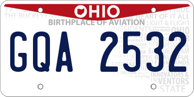 OH license plate GQA2532
