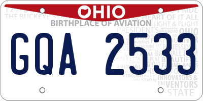 OH license plate GQA2533