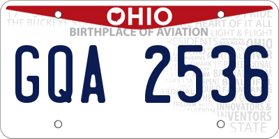 OH license plate GQA2536
