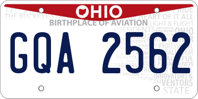 OH license plate GQA2562