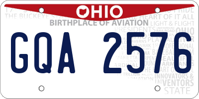 OH license plate GQA2576