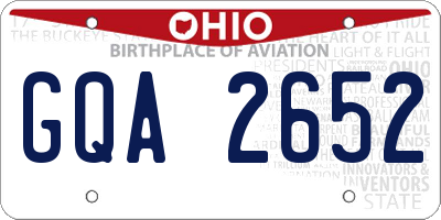 OH license plate GQA2652