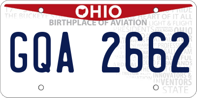 OH license plate GQA2662