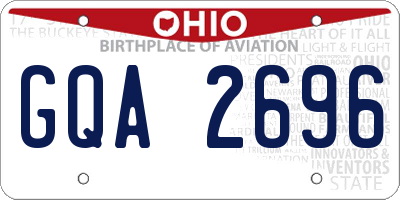 OH license plate GQA2696
