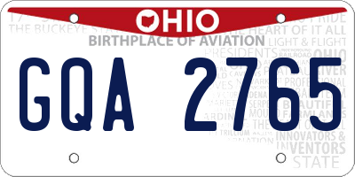OH license plate GQA2765