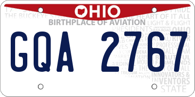 OH license plate GQA2767