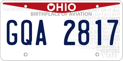 OH license plate GQA2817