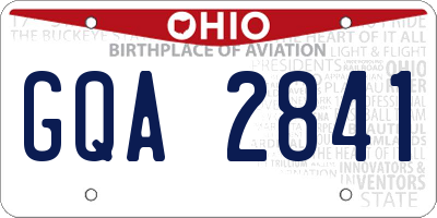 OH license plate GQA2841