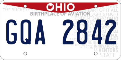 OH license plate GQA2842