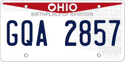 OH license plate GQA2857