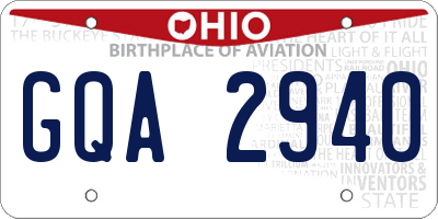 OH license plate GQA2940