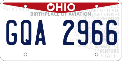 OH license plate GQA2966