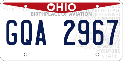 OH license plate GQA2967