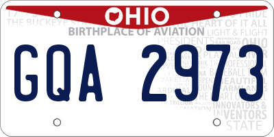 OH license plate GQA2973