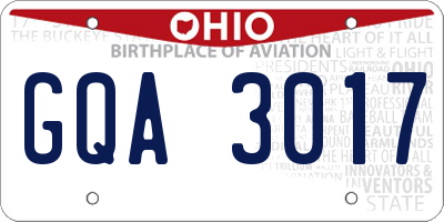 OH license plate GQA3017