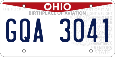 OH license plate GQA3041