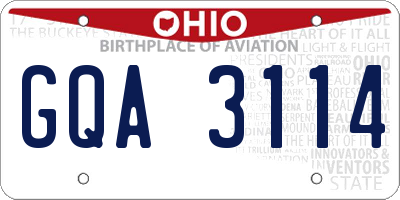 OH license plate GQA3114