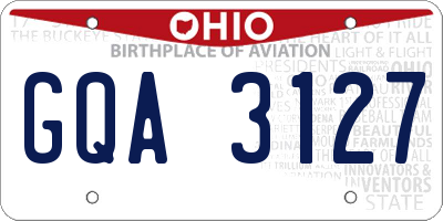 OH license plate GQA3127