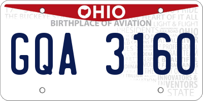 OH license plate GQA3160