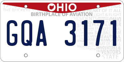 OH license plate GQA3171