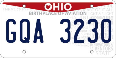 OH license plate GQA3230