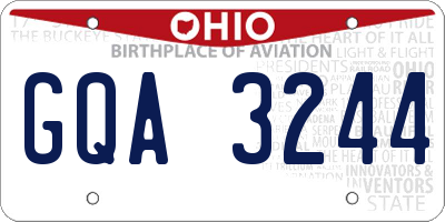 OH license plate GQA3244