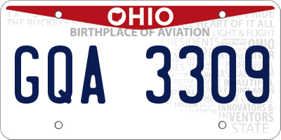 OH license plate GQA3309
