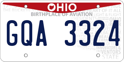 OH license plate GQA3324