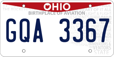 OH license plate GQA3367