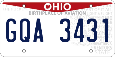 OH license plate GQA3431