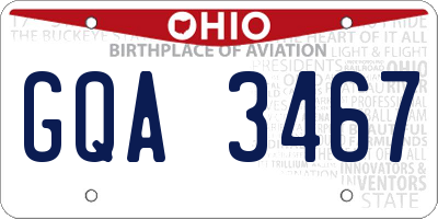 OH license plate GQA3467