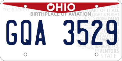 OH license plate GQA3529